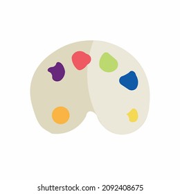 Water Colour Mixing Palette Vector Illustration.