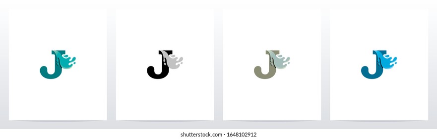 Water Coming Out From Letter Logo Design J