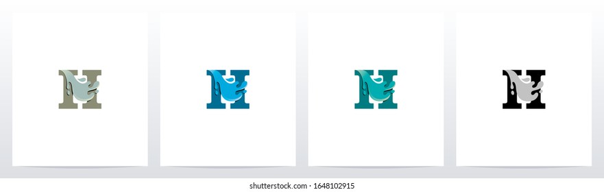 Water Coming Out From Letter Logo Design H