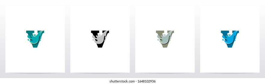 Water Coming Out From Letter Logo Design V