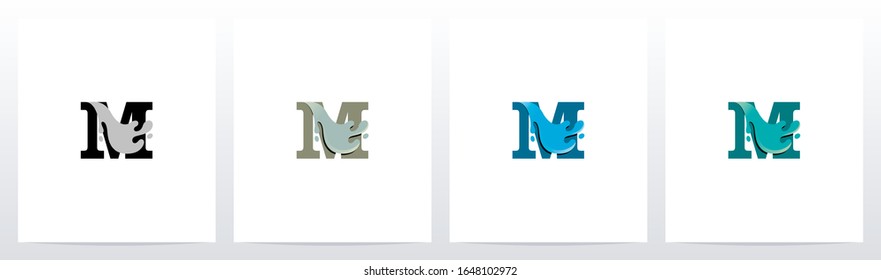 Water Coming Out From Letter Logo Design M