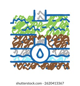 water communication land doodle icon sketch vector. water communication land sign. isolated symbol illustration