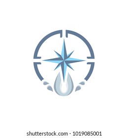 Water Compass Logo Icon Design