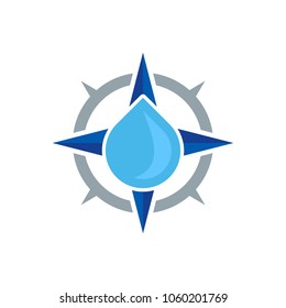 Water Compass Logo Icon Design