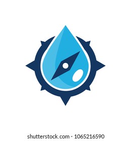 Water Compass Logo Icon Design