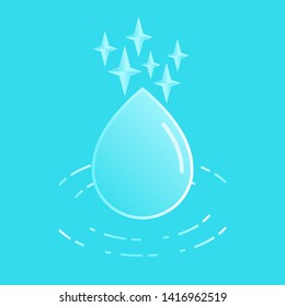 Water concept. Clean water is human need. Safe water symbol. Vector illustration outline flat design style.