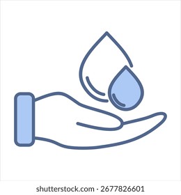 Water Conservation Blue Icon Vector Illustration