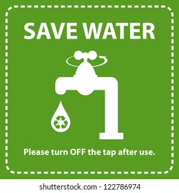 Water conservation concept. Turn off the tap to save water.