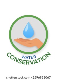 Water conservation eco friendly save world, save water vector symbol. Colorful icon isolated on a white background.