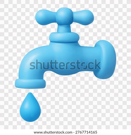 Water Conservation and Ecology Vector Icon Set | 3D icon set | water tap