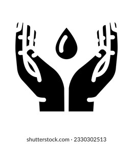 water conservation environmental glyph icon vector. water conservation environmental sign. isolated symbol illustration