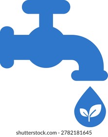 Water Conservation Faucet vector Illustration