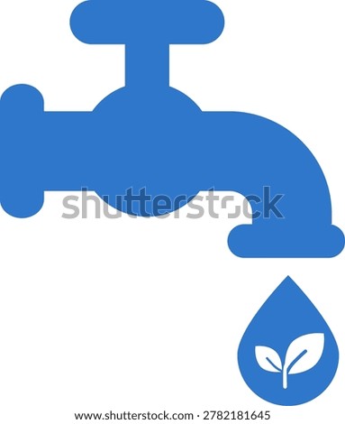 Water Conservation Faucet vector Illustration