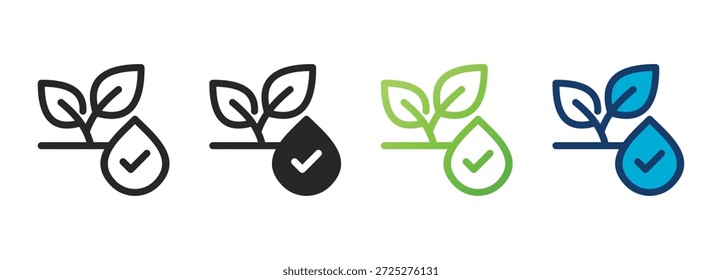 water conservation icon collection with multiple styles