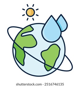 Water Conservation Icon Design. Represents Sustainability, Eco-Friendly Solutions, Conservation Efforts, Environmental Awareness. Vector icon with editable Stroke.