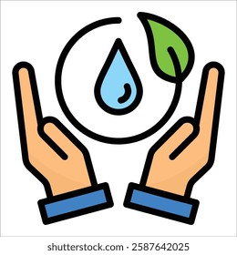 Water Conservation Icon Element For Design
