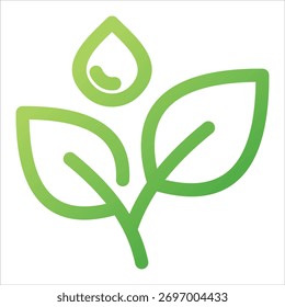 Wasserschutz-Symbol in Farbverlauf grüne Stil Vektorgrafik