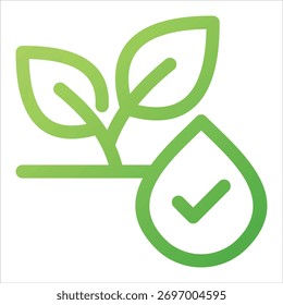 Wasserschutz-Symbol in Farbverlauf grüne Stil Vektorgrafik