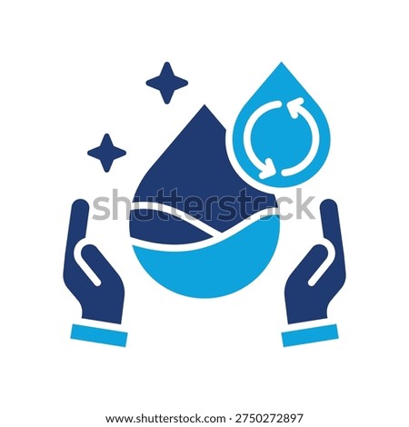 Water Conservation Icon Mixed Vector Illustration