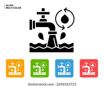 Wasserschutz-Symbol Mehrfarben-Stil Vektorgrafik