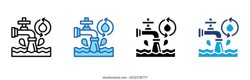 Water Conservation icon Multi Style Vector Illustration