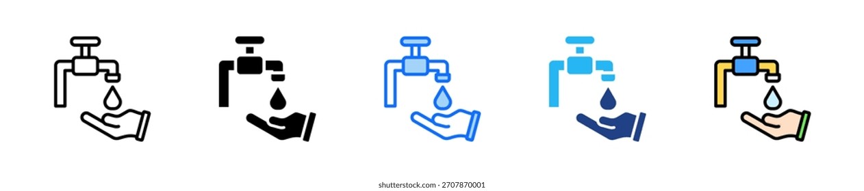 Conjunto de iconos de conservación de agua Colección de estilo múltiple