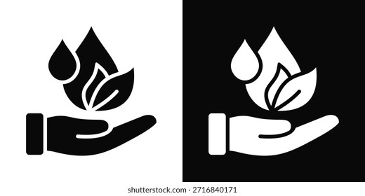 Ícone De Conservação De Água Branco E Preto Estilo De Fundo