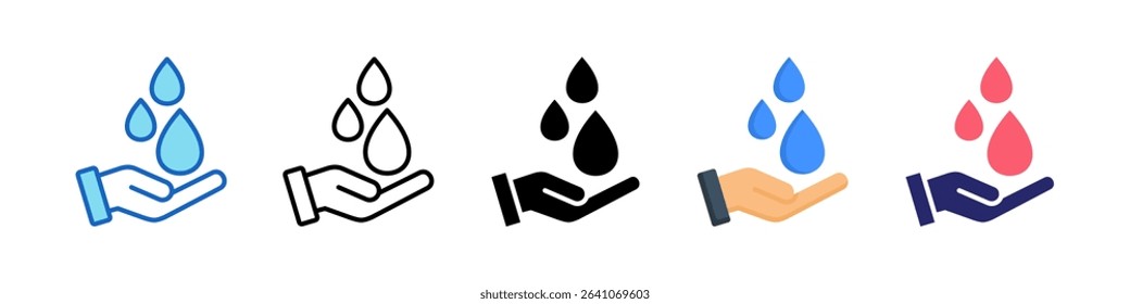 Water Conservation Multiple Style Icon Set Collection.