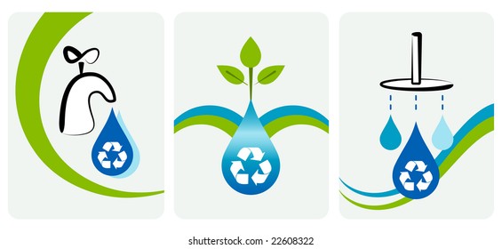 Water conservation and recycling concept.