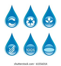 Water conservation and recycling concept set 1.