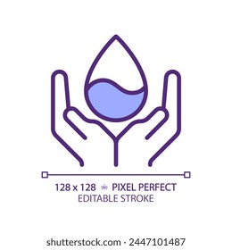 Water conservation RGB color icon. Responsible and careful usage. Natural resource protection. Isolated vector illustration. Simple filled line drawing. Editable stroke. Pixel perfect