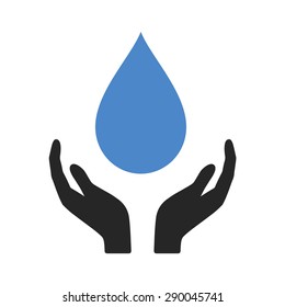 Water conservation - save water - flat vector icon for apps and websites