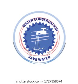 water conservation save water label  