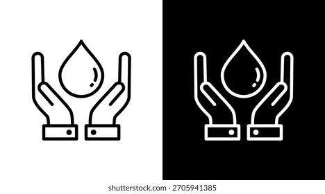 Wasserschutz weißes Icon Set Design