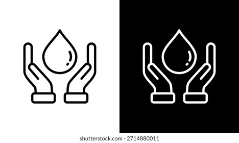 Wasserschutz weißes Icon Set Design