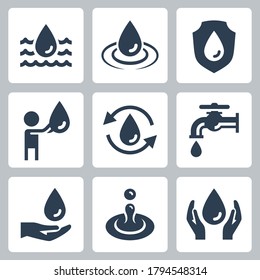 Water Consumption and Ecology Related Vector Icon Set 2