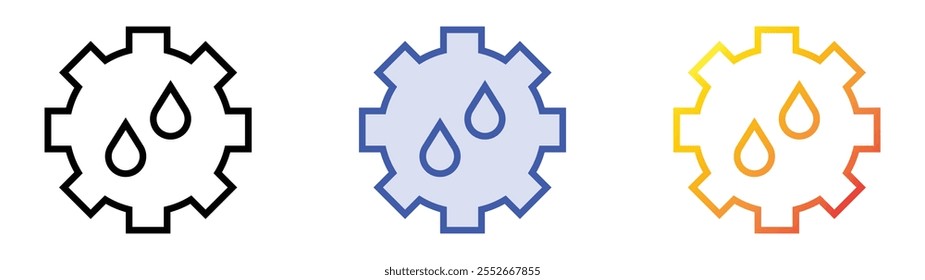 icono de consumo de agua. Lineal, relleno azul y diseño de estilo degradado aislado sobre fondo blanco