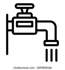 Water consumption icon. Outline water consumption vector icon for web design isolated on white background