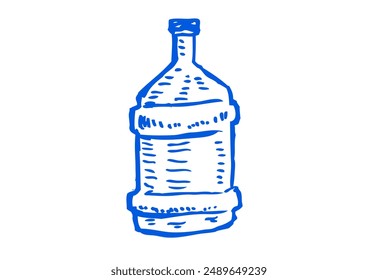 Water Container Hand sketched art. Editable Clip Art.