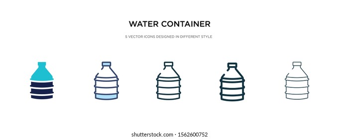 water container icon in different style vector illustration. two colored and black water container vector icons designed in filled, outline, line and stroke style can be used for web, mobile, ui