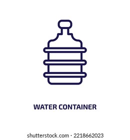water container icon from food collection. Thin linear water container, nature, container outline icon isolated on white background. Line vector water container sign, symbol for web and mobile