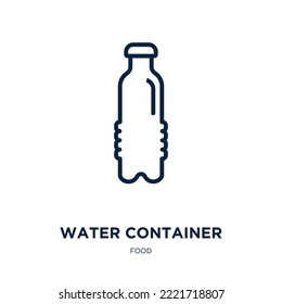 water container icon from food collection. Thin linear water container, water, bottle outline icon isolated on white background. Line vector water container sign, symbol for web and mobile