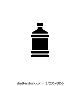 Icono vectorial del contenedor de agua en el diseño plano sólido negro aislado en fondo blanco