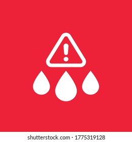 water contamination alert icon, vector