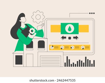 Water contamination detection system abstract concept vector illustration. Drinking water contamination test, anomaly detection system, real time tracking, smart home sensor abstract metaphor.