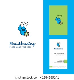 Water control Creative Logo and business card. vertical Design Vector