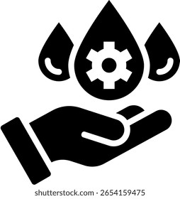 Ilustración vectorial de glifo de icono de control de agua
