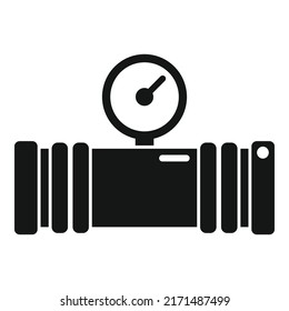 Water control icon simple vector. Metal pipe. Steel system