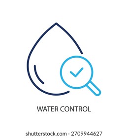 Iconos de línea delgada de control de agua. Ilustración vectorial original.