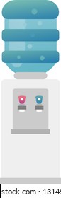 Water cooler, bottle and cup. Flat style trendy vector illustration isolated on white background